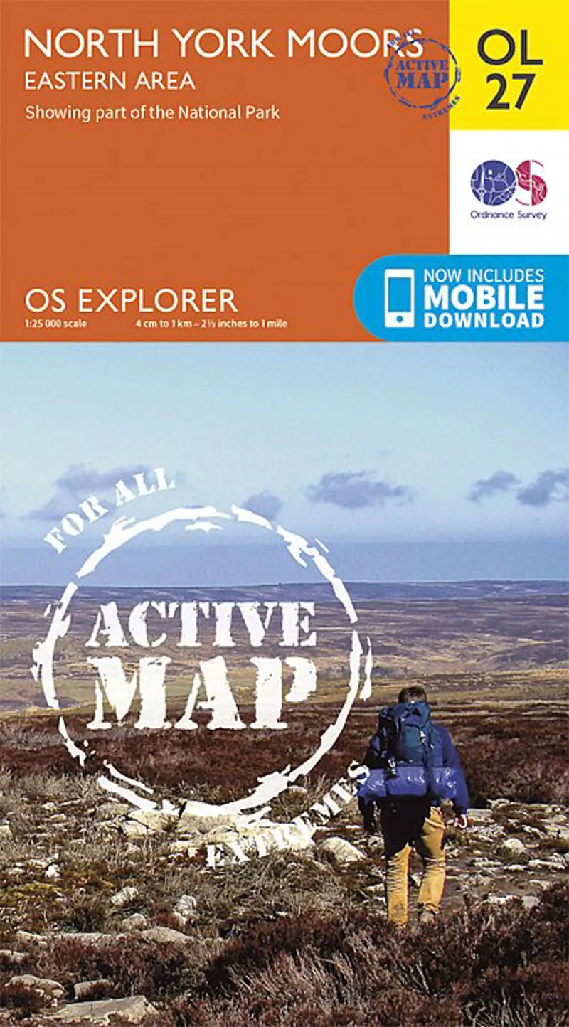 OS Explorer Active Map 27 - North York Moors - Eastern area
